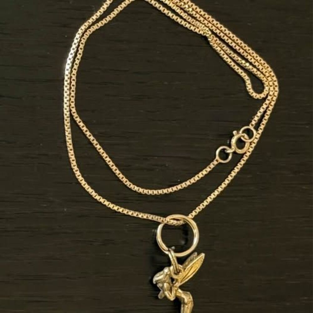 Vintage Walt DISNEY 925 Tinkerbell Pendant Necklace